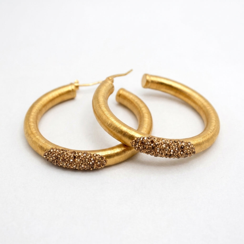 Sena Hoops with Swarovski crystals in Gold