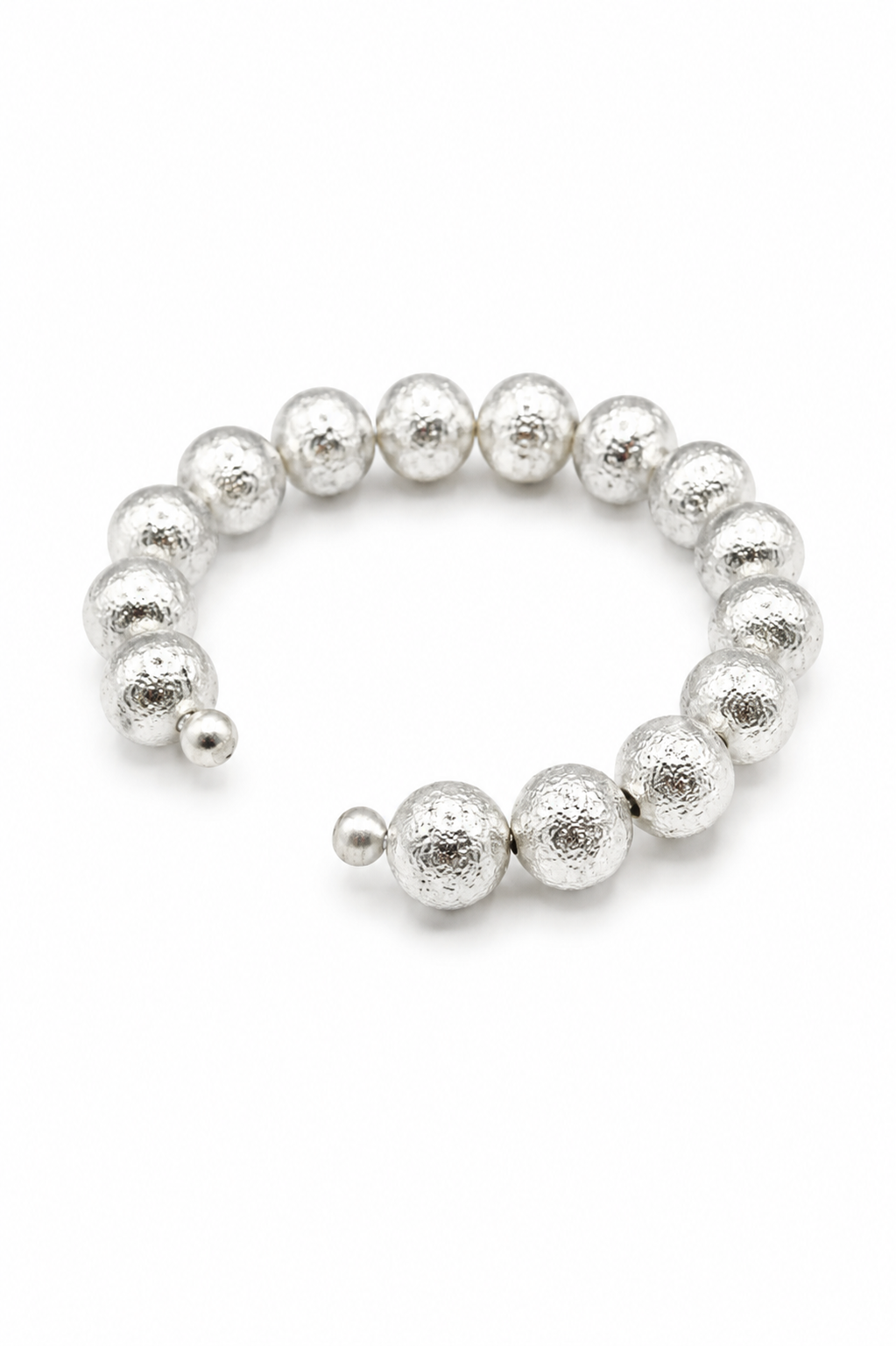 Luna Bead Cuff in Silver