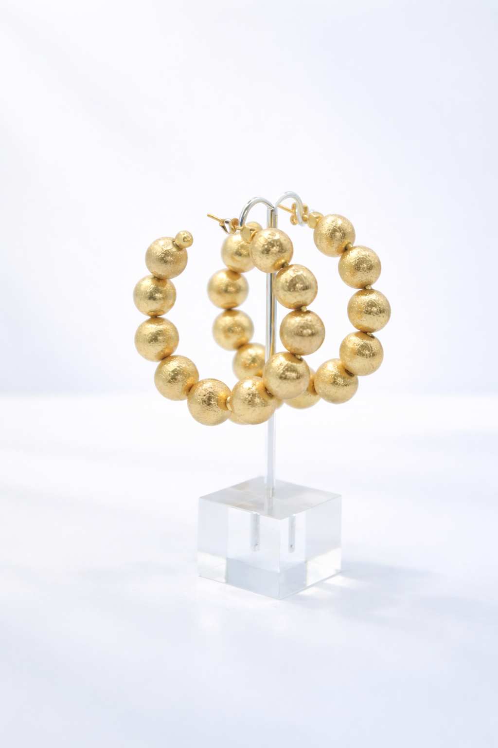 Celeste Bead Hoops in Gold