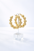Celeste Bead Hoops in Gold