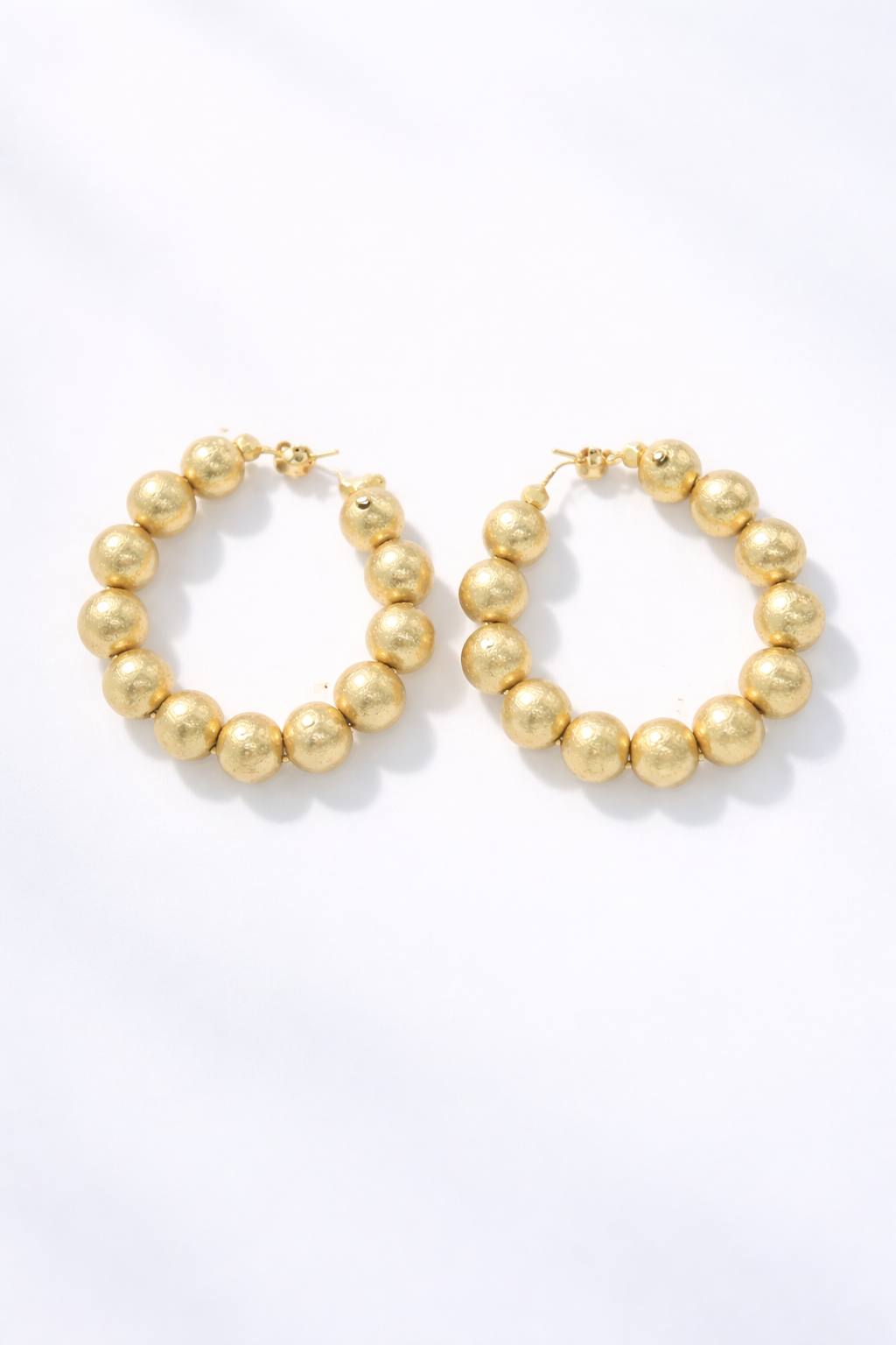 Celeste Bead Hoops in Gold