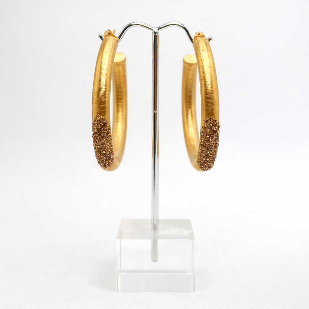Sena Hoops with Swarovski crystals in Gold
