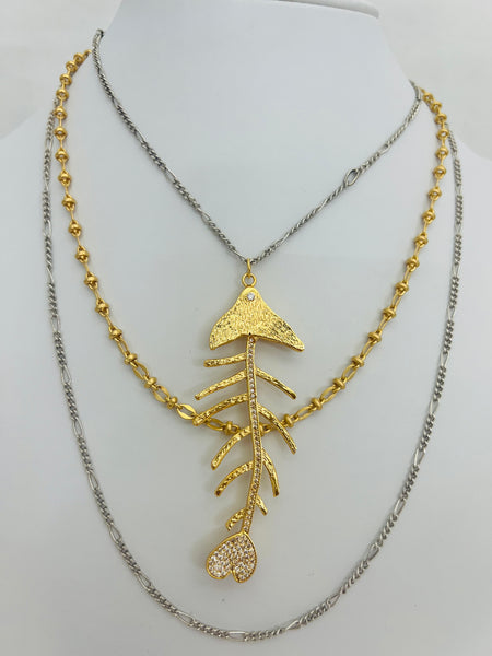 Sculptural fish pendant