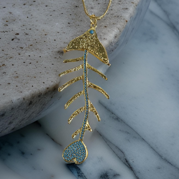 Sculptural fish pendant