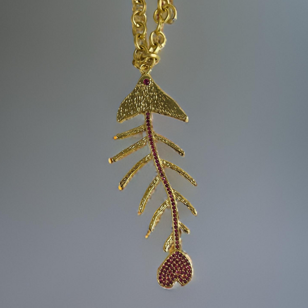 Sculptural fish pendant