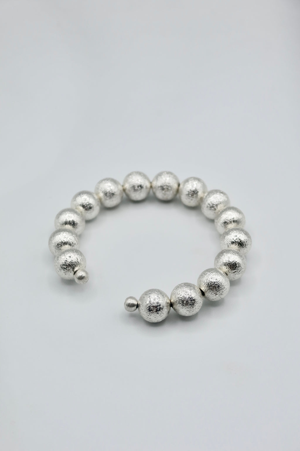 Luna Bead Cuff in Silver