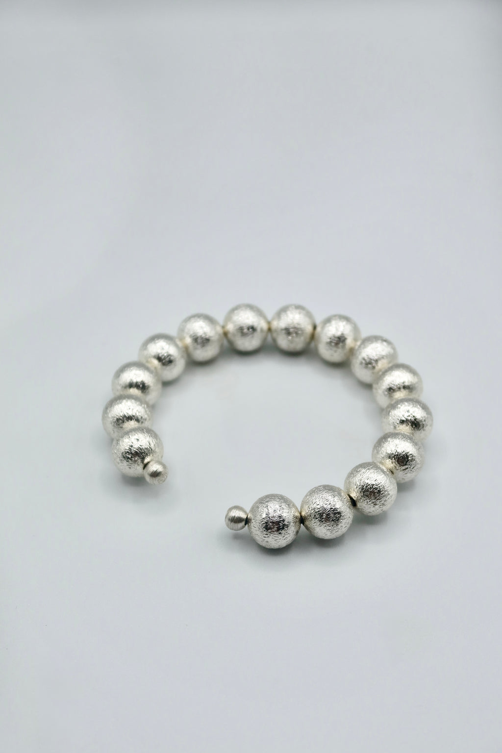 Luna Bead Cuff in Silver