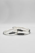 Narin Bangles in Silver with Swarovski Crystals in Black