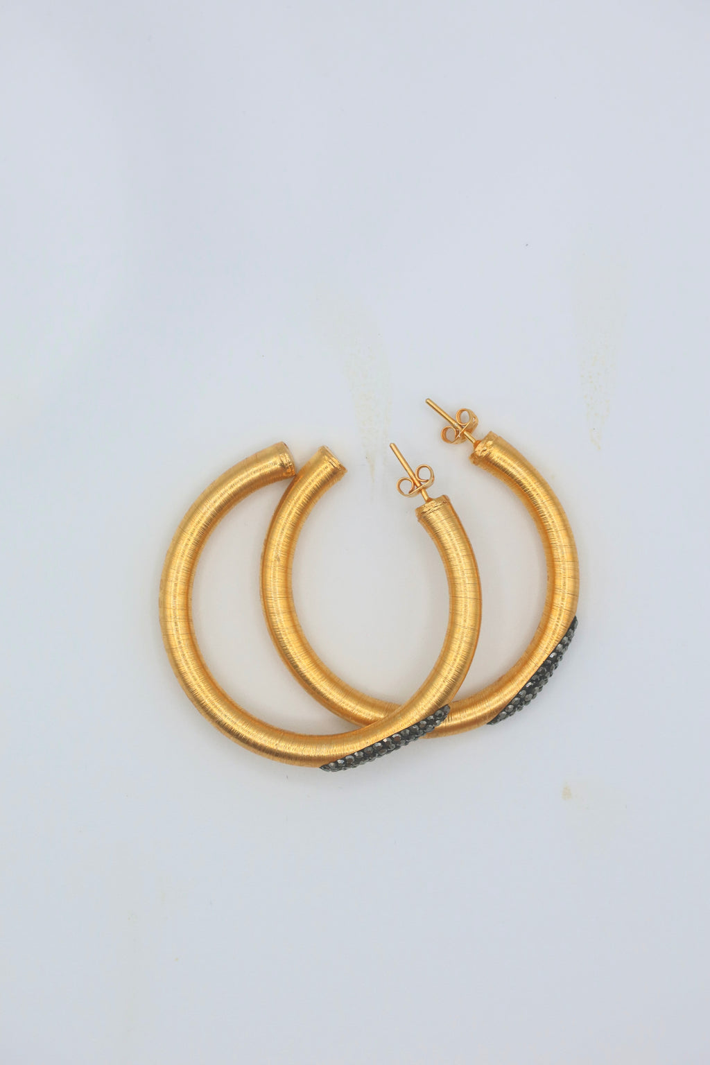 Sena Hoops with Swarovski crystals in Black