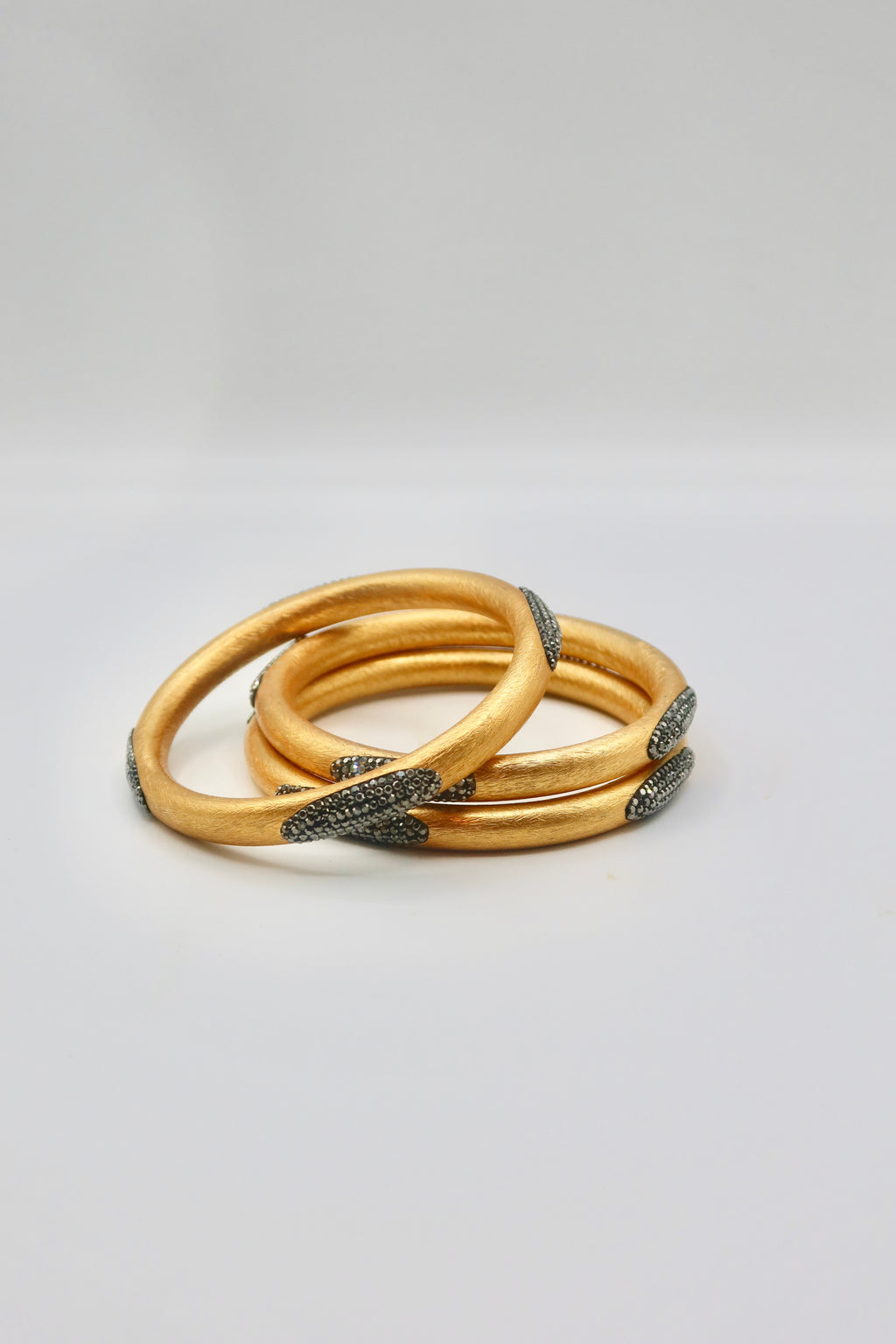 Narin Bangles with Swarovski Crystals in Black