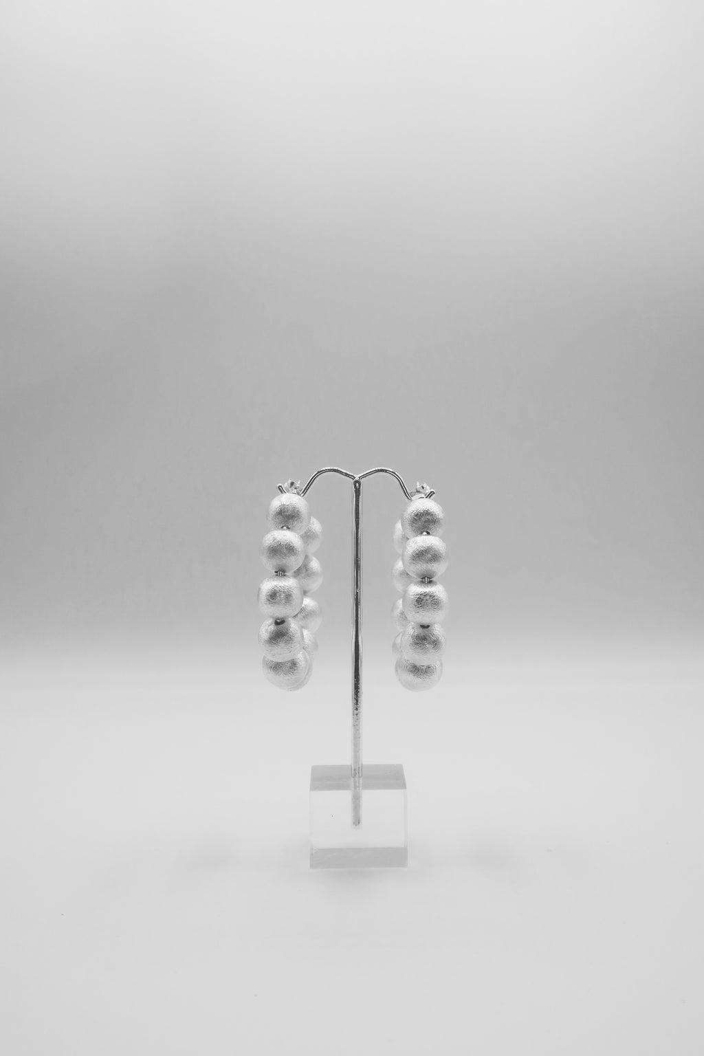 Celeste Bead Hoops in Silver