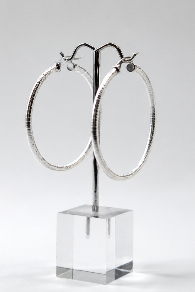 Elara Hoops in Silver
