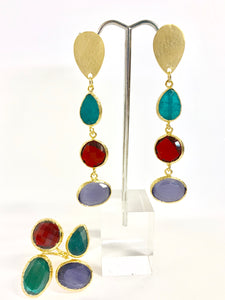 HANGING STONES EARRING SET 4