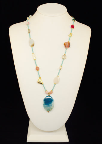 FULL COLOR AGATA STONE NECKLACE