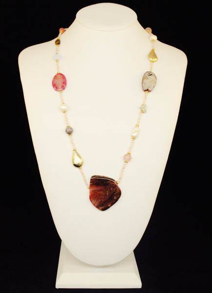 FULL COLOR AGATA STONE NECKLACE