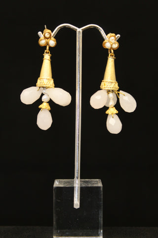 COLUMN WITH ROSE QUARZ EARRINGS