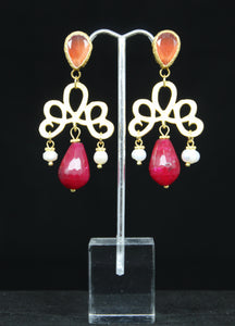WINE DROP FILIGREE EARRINGS