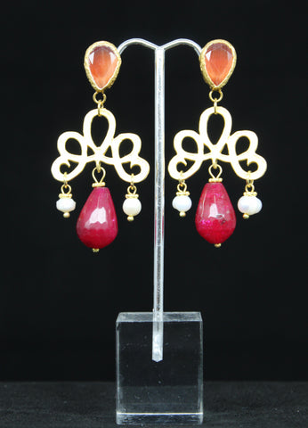 WINE DROP FILIGREE EARRINGS