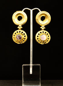CIRCA DROP WITH STONE EARRINGS