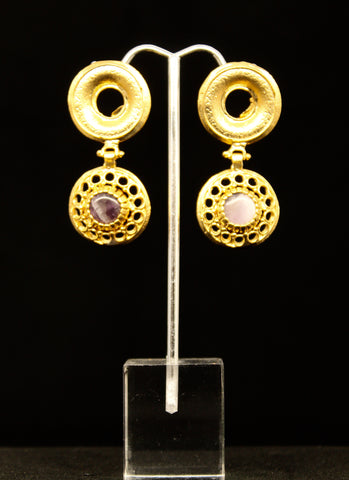 CIRCA DROP WITH STONE EARRINGS