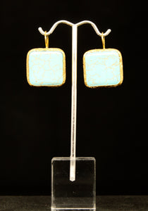 TURQUOISE SQUARE STONE EARRINGS