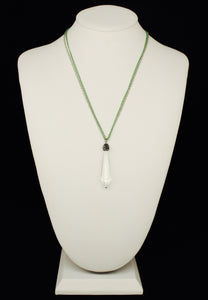 TWO CHAIN CRYSTAL PENDANT NECKLACE