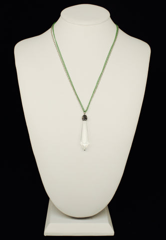 TWO CHAIN CRYSTAL PENDANT NECKLACE