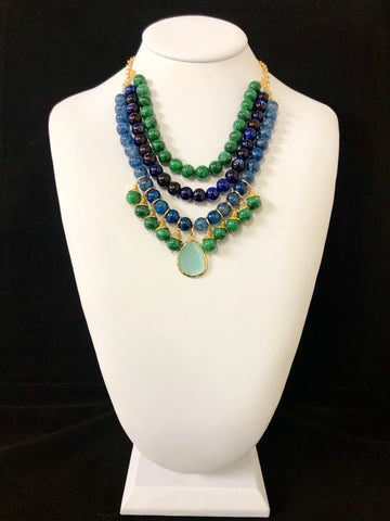 AGATE BEADS SHORT NECKLACE
