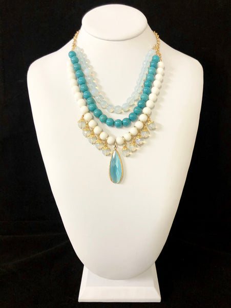 AGATE BEADS SHORT NECKLACE