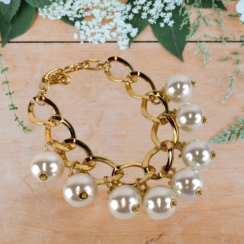 Pearls ball bracelet