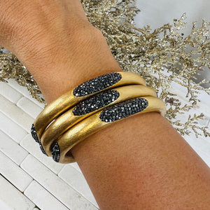 Pave crystal bangle Trio